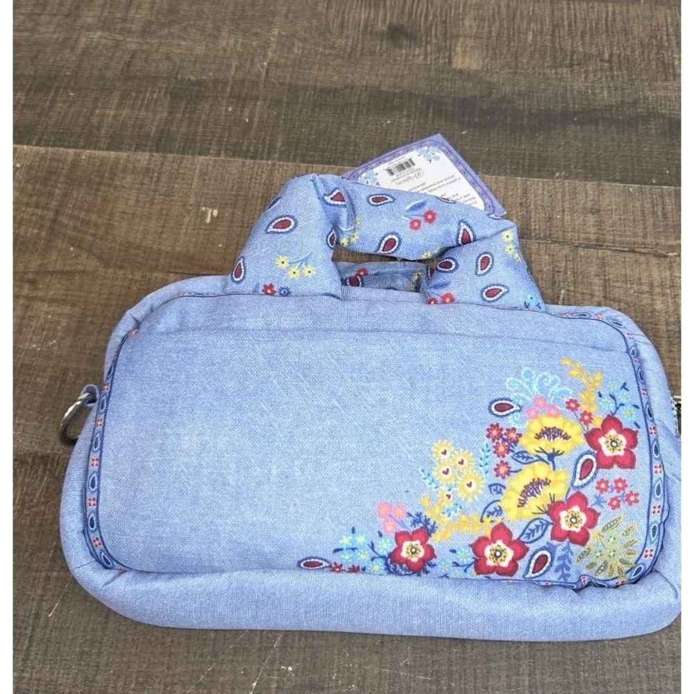 Brighton Bandana Love Crossbody Bag Blue Floral Multi D30340 NEW